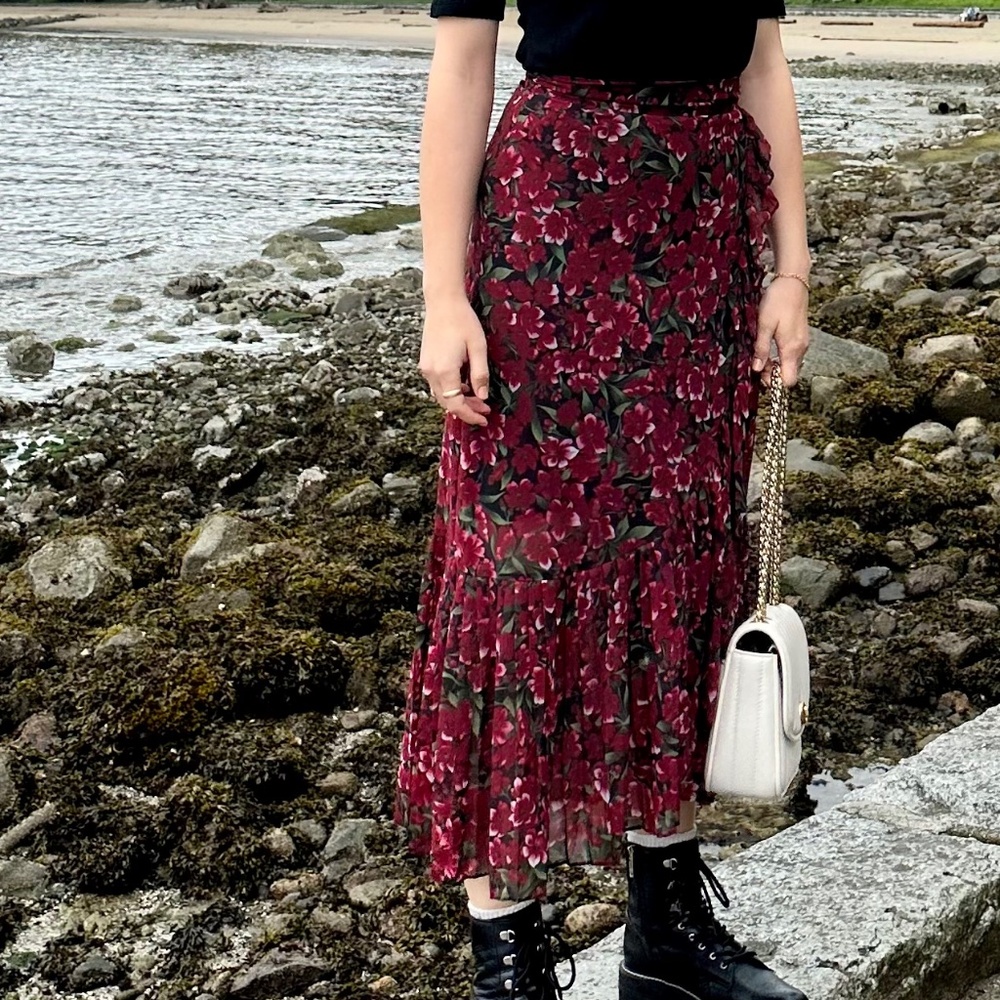 The Kooples Floral Maxi skirt size 2 Waist 14 in